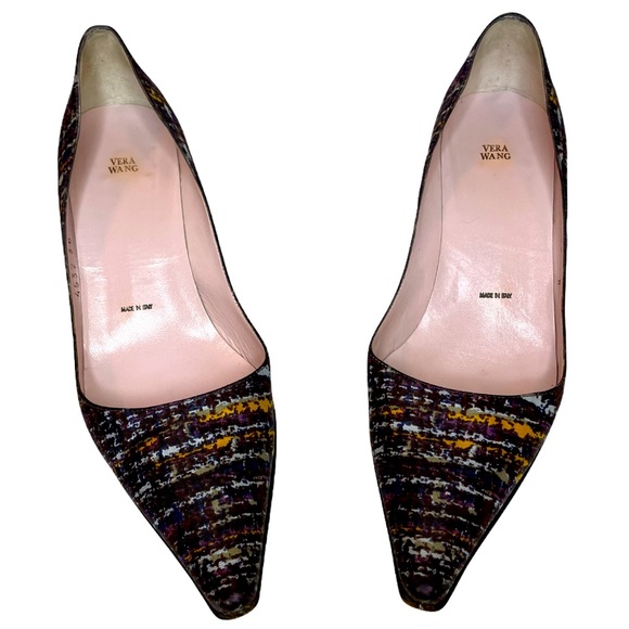 Vera Wang vintage Silk Multicoloured Kitten Heel - Picture 2 of 5
